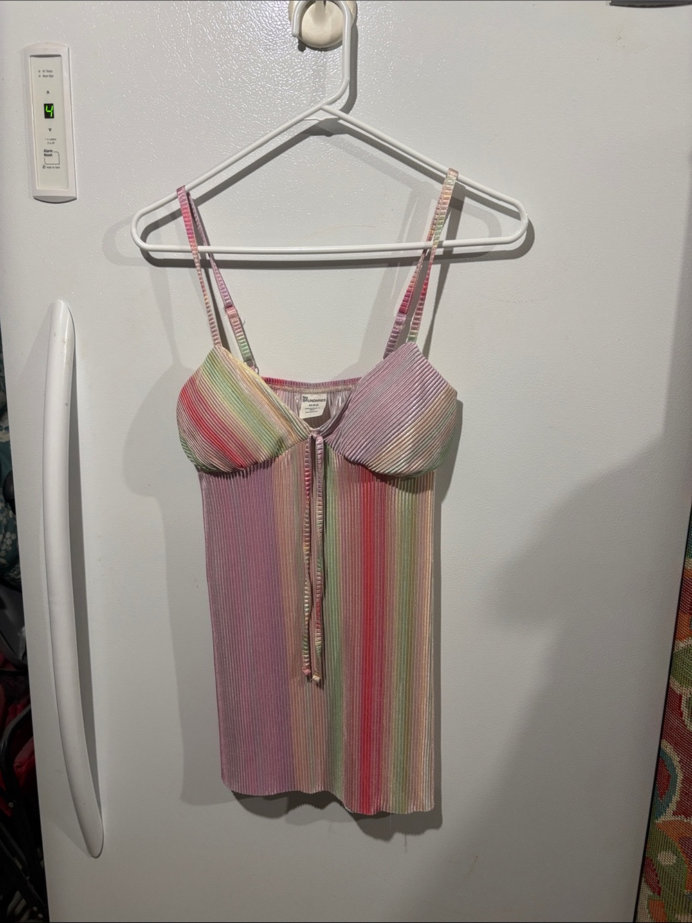 No Boundaries Pastel Rainbow Striped Mini Cami Dress